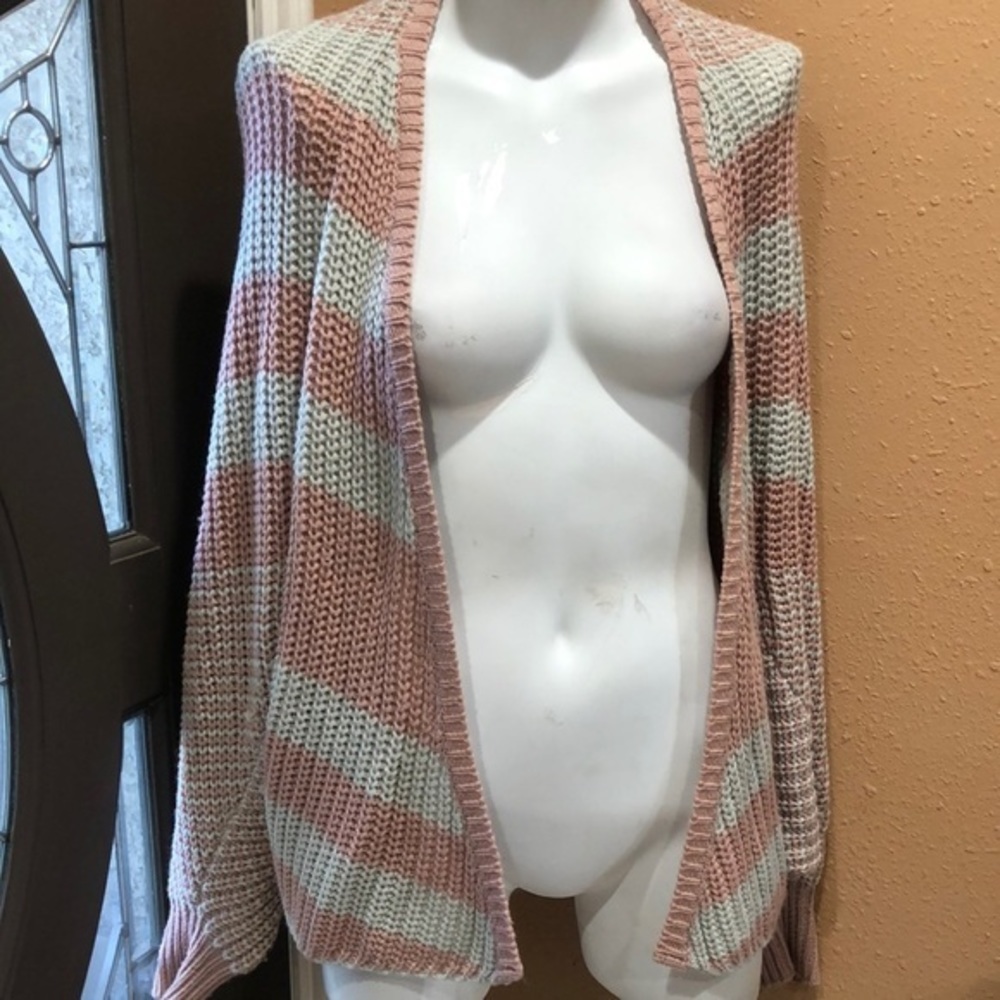 Sparkle and fade striped knit cardigan